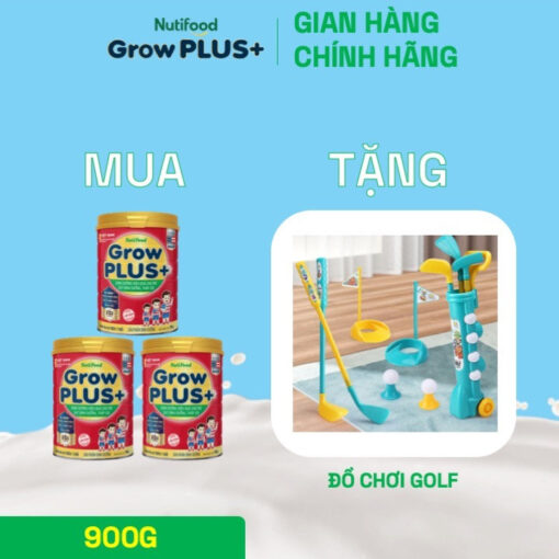 combo 3 lon sua bot nutifood growplus suy dinh duong tren 1 tuoi tang can tang chieu cao lon 900g tang 1 do choi golf nutifood 7