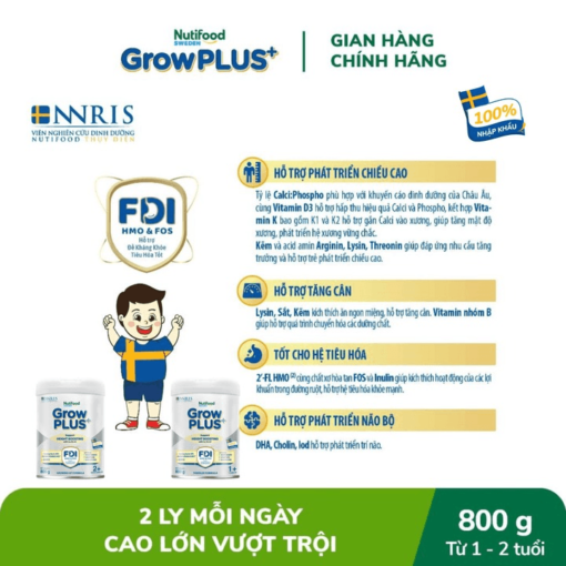 combo 5 lon sua bot growplus cao lon vuot troi tu 1 2 tuoi bac 800g tang 1 xe choi chan nutifood 7