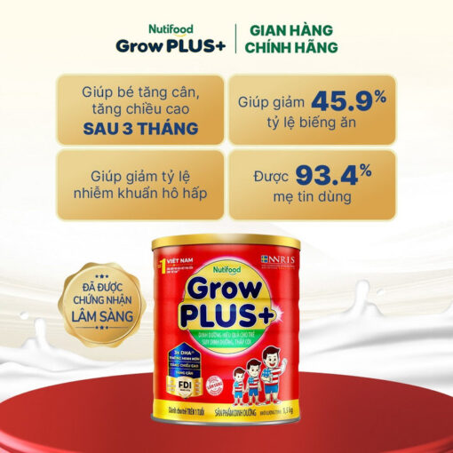 combo 6 lon sua bot growplus suy dinh duong tren 1 tuoi tang can tang chieu cao tang 1 valy keo 1 5kg nutifood 3 2