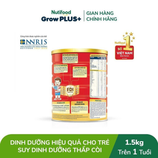 combo 6 lon sua bot growplus suy dinh duong tren 1 tuoi tang can tang chieu cao tang 1 valy keo 1 5kg nutifood 7