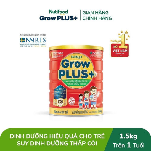 combo 6 lon sua bot growplus suy dinh duong tren 1 tuoi tang can tang chieu cao tang 1 valy keo 1 5kg nutifood 9