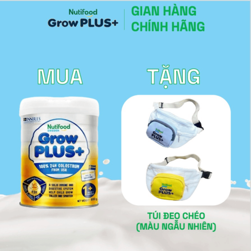 mua 1 sua bot nutifood growplus sua non tang de khang tren 1 tuoi tang cuong he mien dich tieu hoa tot lon 800g tang 1 tui deo cheo mau ngau nhien nutifood 5