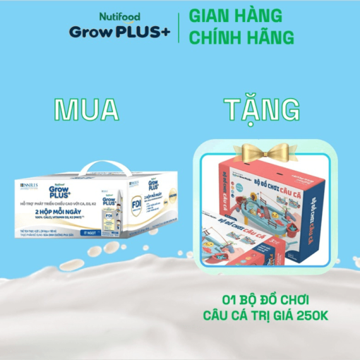 mua 1 thung 24 hop sua bot pha san growplus cao lon vuot troi 180ml tang 1 bo do choi cau ca nutifood 8