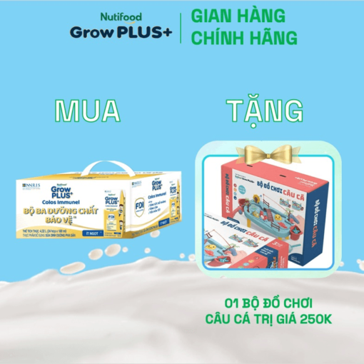 mua 1 thung 24 hop sua bot pha san growplus sua non immunel 180ml tang 1 bo do choi cau ca nutifood 7