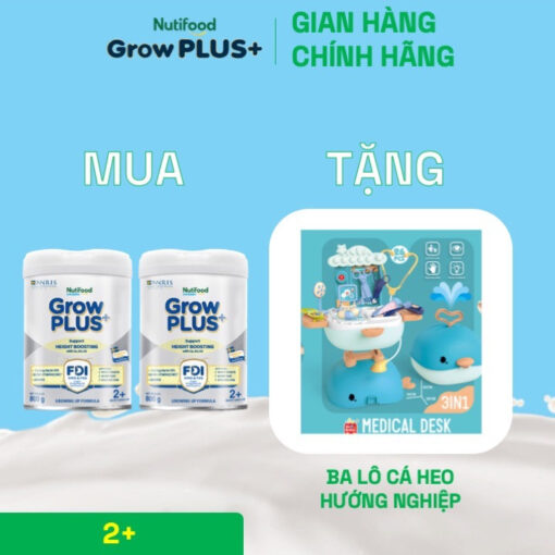 mua 2 sua bot growplus cao lon vuot troi tren 2 tuoi bac 800g tang 1 ba lo ca heo huong nghiep nutifood 9