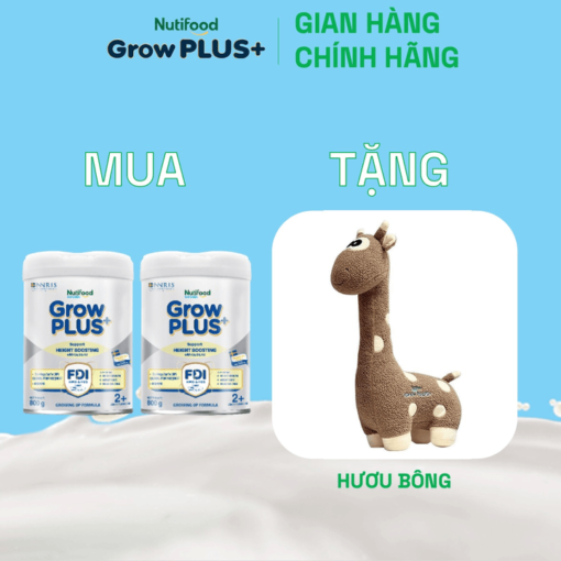 mua 2 sua bot growplus cao lon vuot troi tren 2 tuoi bac 800g tang 1 huou bong nutifood 2 1