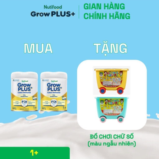 mua 2 sua bot growplus sua non immunel tu 1 tuoi lon 800g tang 1 do choi chu so nutifood 7