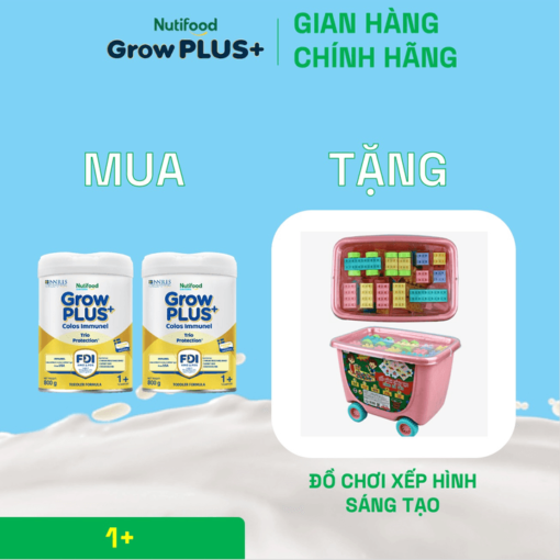 mua 2 sua bot growplus sua non immunel tu 1 tuoi lon 800g tang 1 do choi xep hinh sang tao nutifood 6