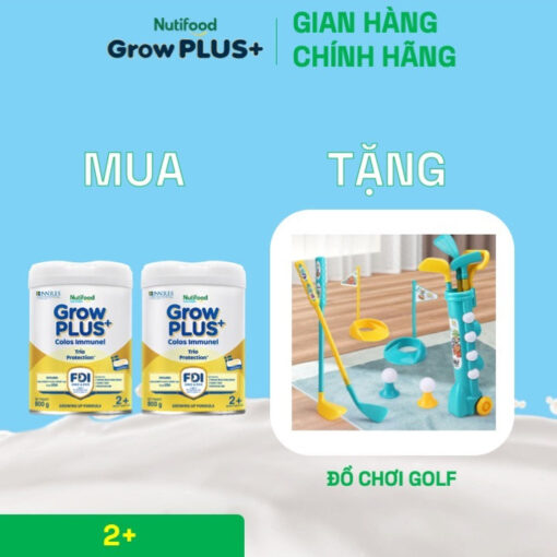 mua 2 sua bot growplus sua non immunel tu 2 tuoi lon 800g tang 1 do choi golf nutifood 1