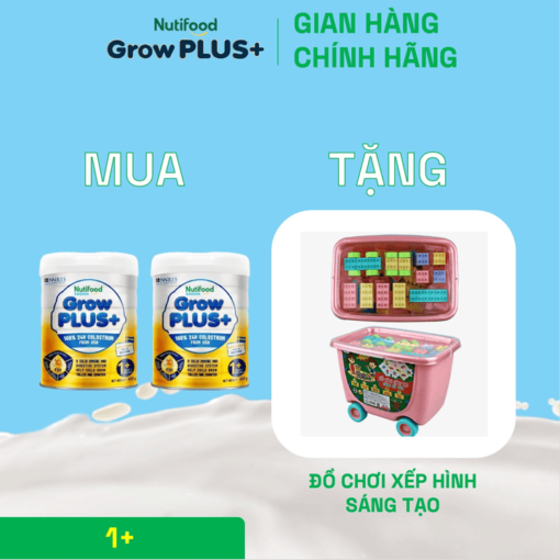 mua 2 sua bot nutifood growplus sua non tang de khang tren 1 tuoi tang cuong he mien dich tieu hoa tot lon 800g tang 1 do choi xep hinh sang tao nutifood 1