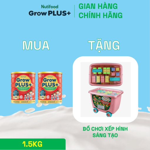 mua 2 sua bot nutifood growplus suy dinh duong tren 1 tuoi tang can tang chieu cao lon 1 5kg tang 1 do choi xep hinh sang tao nutifood 6