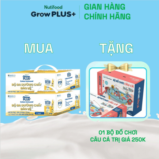 mua 2 thung 24 hop sua bot pha san growplus sua non immunel 110ml tang 1 bo do choi cau ca nutifood 9