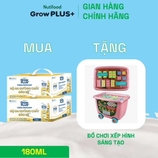 mua 2 thung 24 hop sua bot pha san growplus sua non immunel 180ml tang 1 do choi xep hinh sang tao nutifood 5