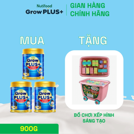 mua 3 sua bot nutifood growplus bieng an tren 1 tuoi tang can khoe manh lon 900g tang 1 do choi xep hinh sang tao nutifood 3