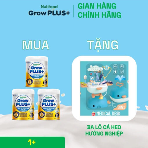 mua 3 sua bot nutifood growplus sua non tang de khang tren 1 tuoi tang cuong he mien dich tieu hoa tot lon 800g tang 1 ba lo ca heo huong nghiep nutifood 5