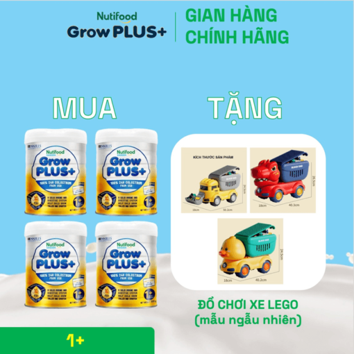 mua 4 sua bot nutifood growplus sua non tang de khang tren 1 tuoi tang cuong he mien dich tieu hoa tot lon 800g tang 1 do choi xe logo nutifood 4