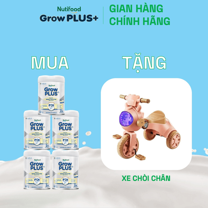 mua 5 sua bot growplus cao lon vuot troi tren 2 tuoi bac 800g tang 1 xe choi chan nutifood 2