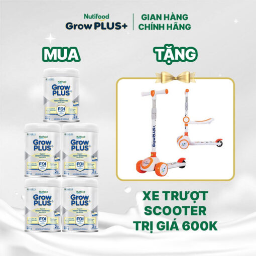 mua 5 sua bot growplus cao lon vuot troi tren 2 tuoi bac 800g tang 1 xe truot scooter nutifood 2