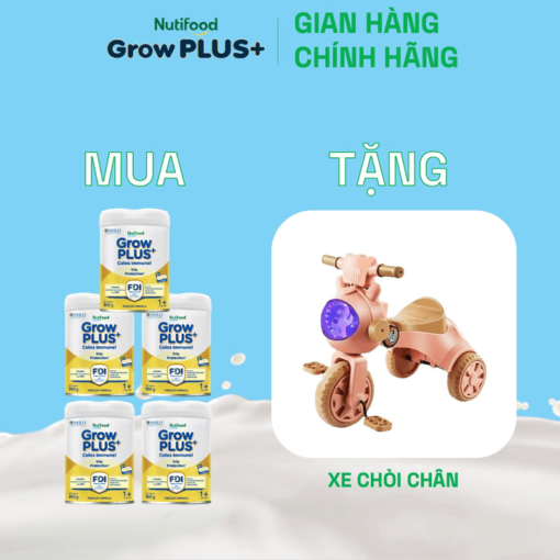 mua 5 sua bot growplus sua non immunel tu 1 tuoi lon 800g tang 1 xe choi chan nutifood 7