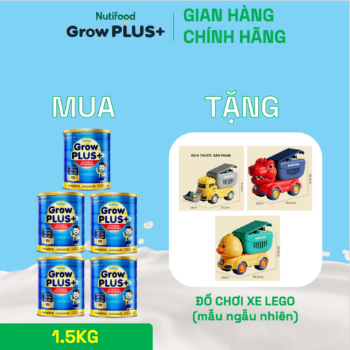 mua 5 sua bot nutifood growplus bieng an tren 1 tuoi tang can khoe manh lon 1 5kg tang 1 do choi xe logo nutifood 5