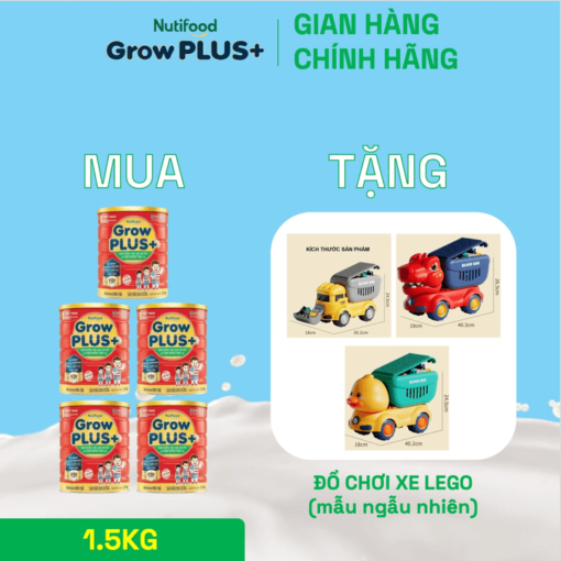 mua 5 sua bot nutifood growplus suy dinh duong tren 1 tuoi tang can tang chieu cao lon 1 5kg tang 1 do choi xe logo nutifood 8