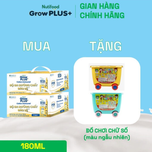 mua 5 thung 24 hop sua bot pha san growplus sua non immunel 180ml tang 1 xe choi chan nutifood 2 5