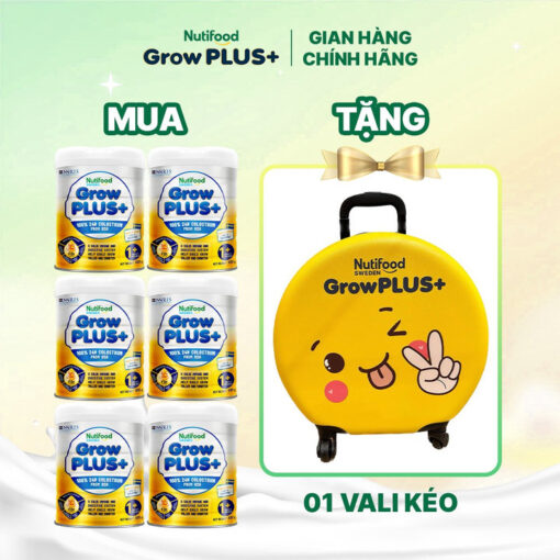 mua 6 sua bot nutifood growplus sua non tang de khang tren 1 tuoi tang cuong he mien dich tieu hoa tot 800g tang 1 vali keo nutifood 4