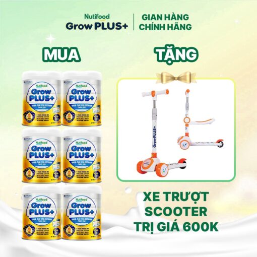 mua 6 sua bot nutifood growplus sua non tang de khang tren 1 tuoi tang cuong he mien dich tieu hoa tot lon 800g tang 1 xe truot scooter nutifood 7