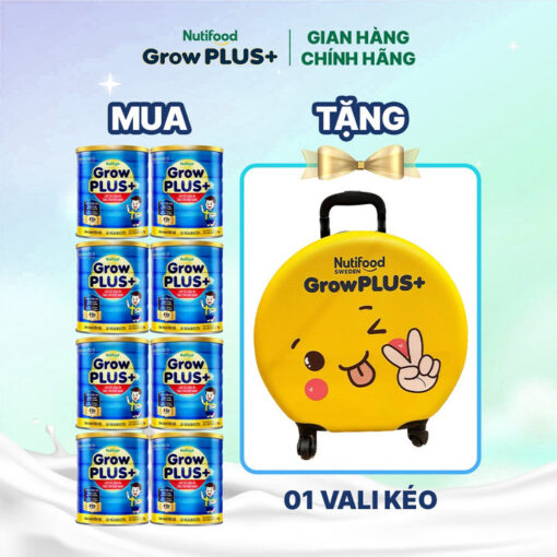 mua 8 sua bot nutifood growplus bieng an tren 1 tuoi tang can khoe manh 1 5kg tang 1 vali keo nutifood 1