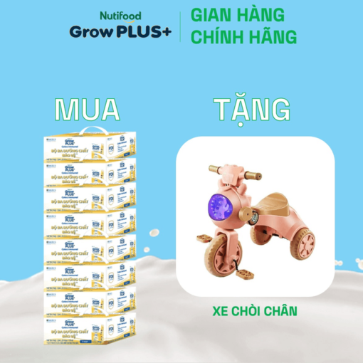 mua 8 thung 24 hop sua bot pha san growplus sua non immunel 110ml tang 1 xe choi chan nutifood 8