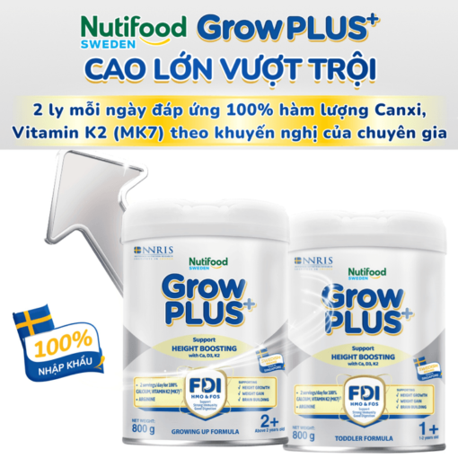 sua bot growplus cao lon vuot troi tren 2 tuoi bac 800g nutifood 6