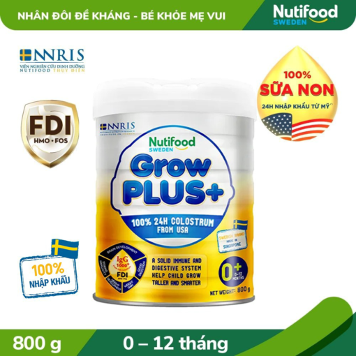 sua bot nutifood growplus sua non tang de khang duoi 1 tuoi tang cuong he mien dich tieu hoa tot 800g nutifood 5